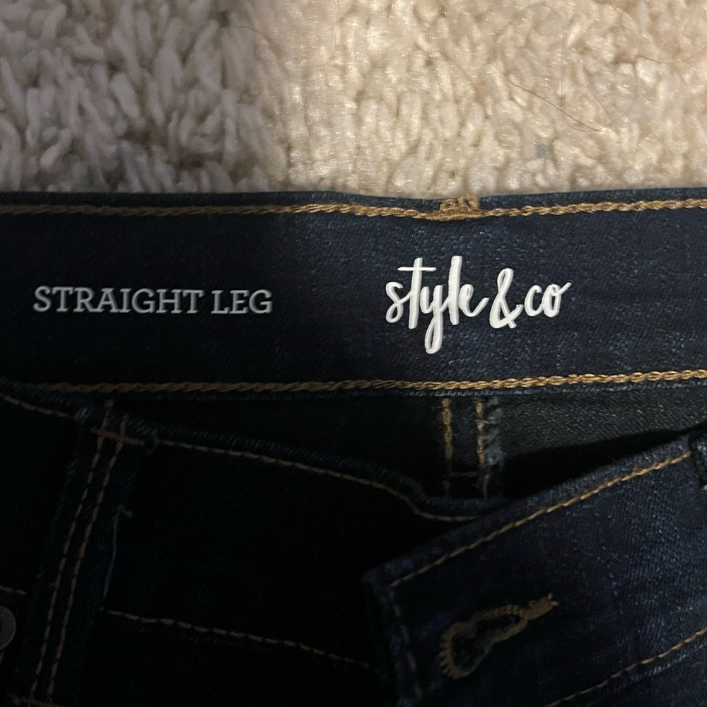 Style & Co. Blue Straight Leg Jeans